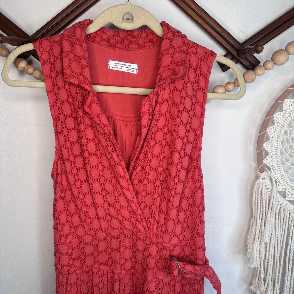 Anthropologie Elm Collared Eylet Dress
